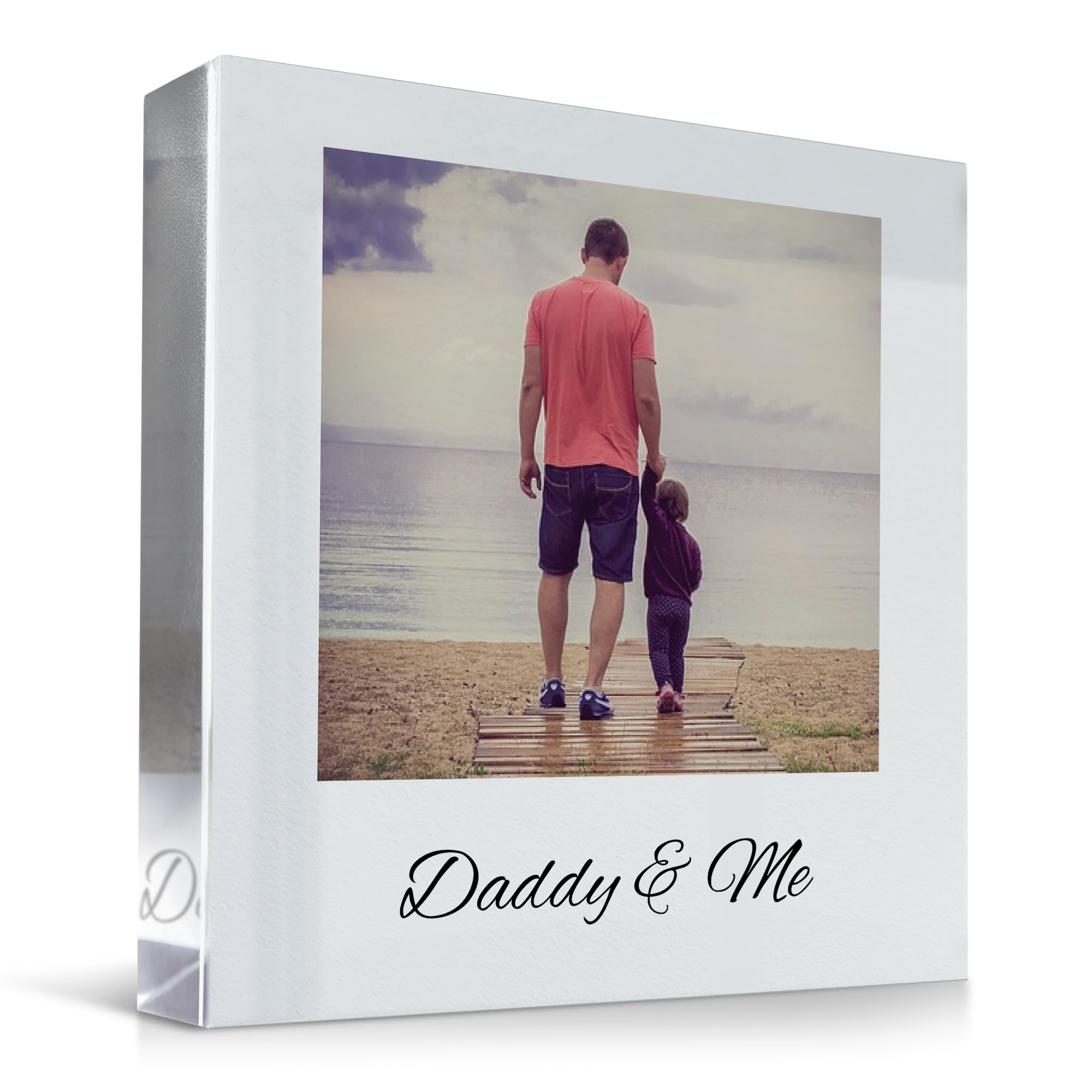 Red Ocean Fathers Day Gift For Dad DADDY AND ME Plaque Dad Photo Plaque Personalised Thank You Gift For Daddy From Daughter Son Birthday Present