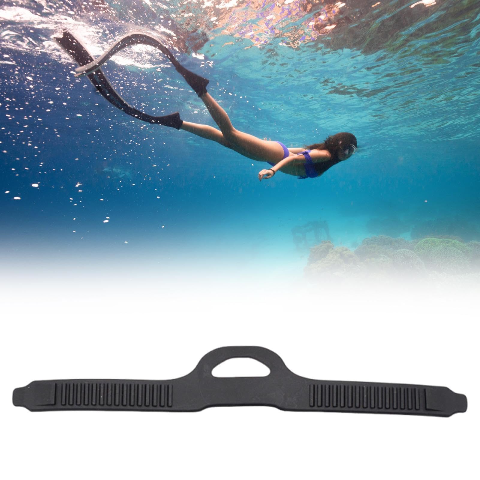 Correa para Aletas 2 Pack Correa Ajustable de Goma para Pesca Buceo Natación Recambio