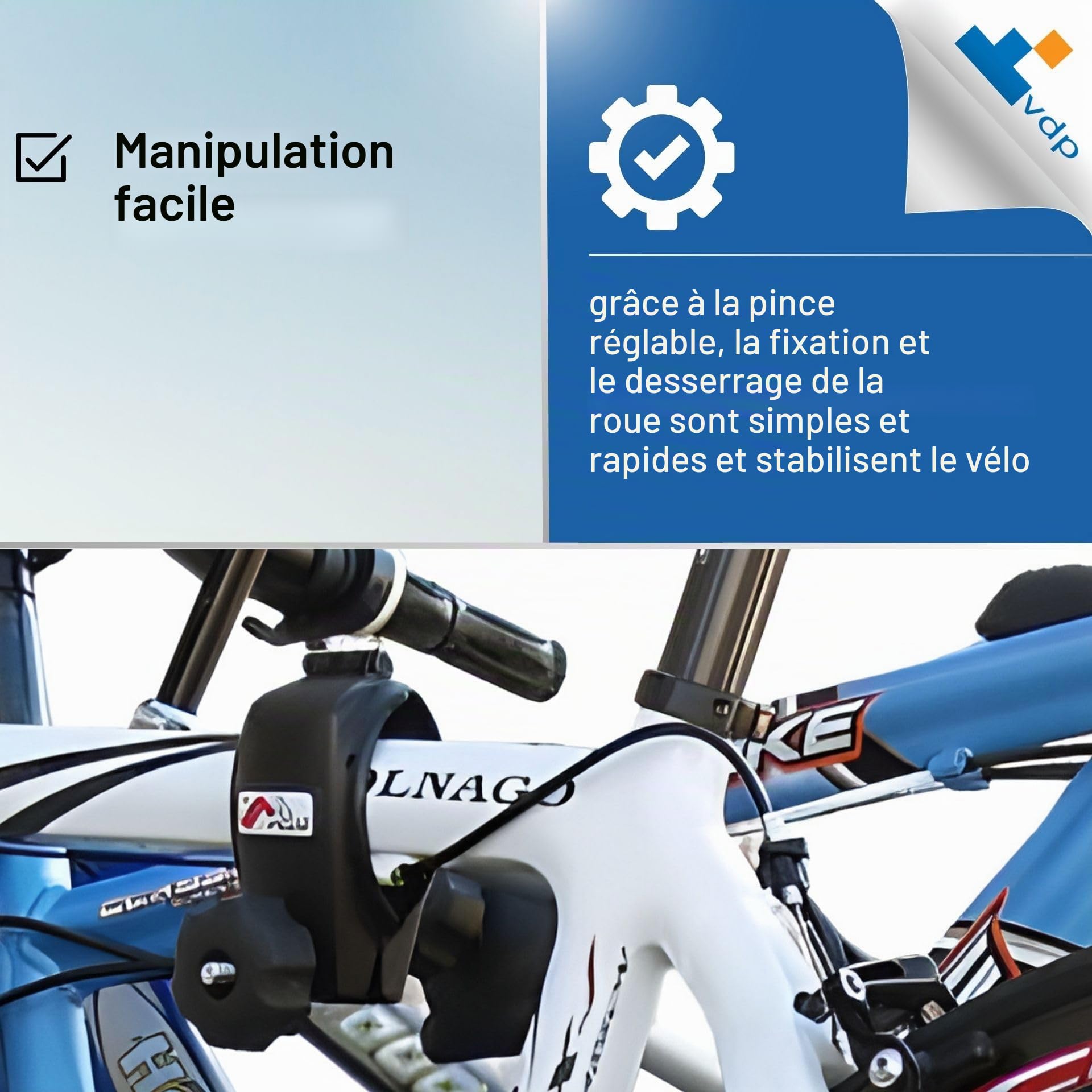 MENABO Support de Cadre Universel pour Porte-vélos - Court 17 cm - Support de Rechange pour Porte-vélo - Support de Cadre de vélo pour diamètre de Cadre de 3 à 7 cm - pour Tube en U de 3 cm de