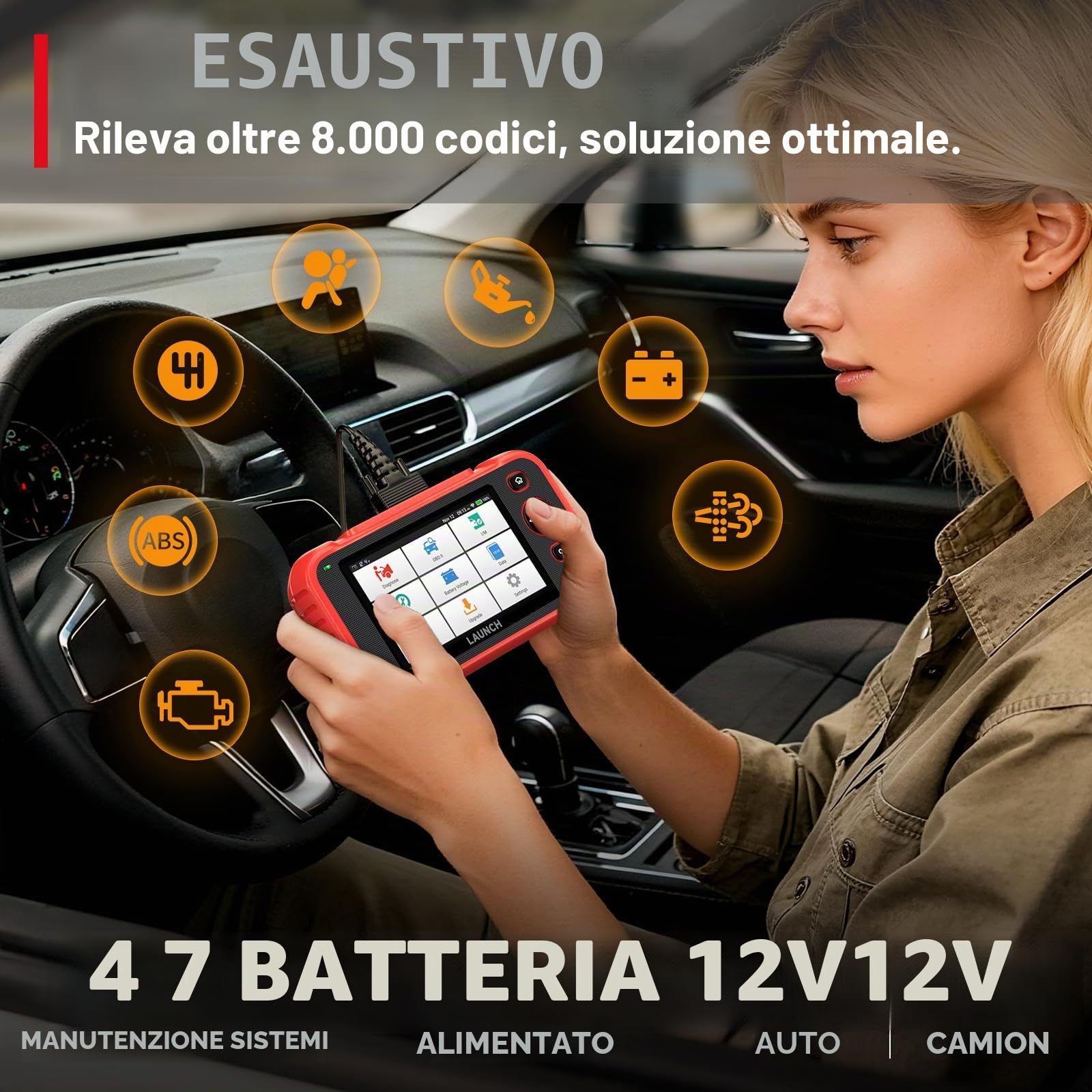 LAUNCH CRP123I V3.0 OBD2, strumento diagnostico e lettore di codici per auto e camion, scanner per auto per motore/ABS/SRS/trasmissione, aggiornamento gratuito a vita, reset olio/freni/DPF/SAS/BMS