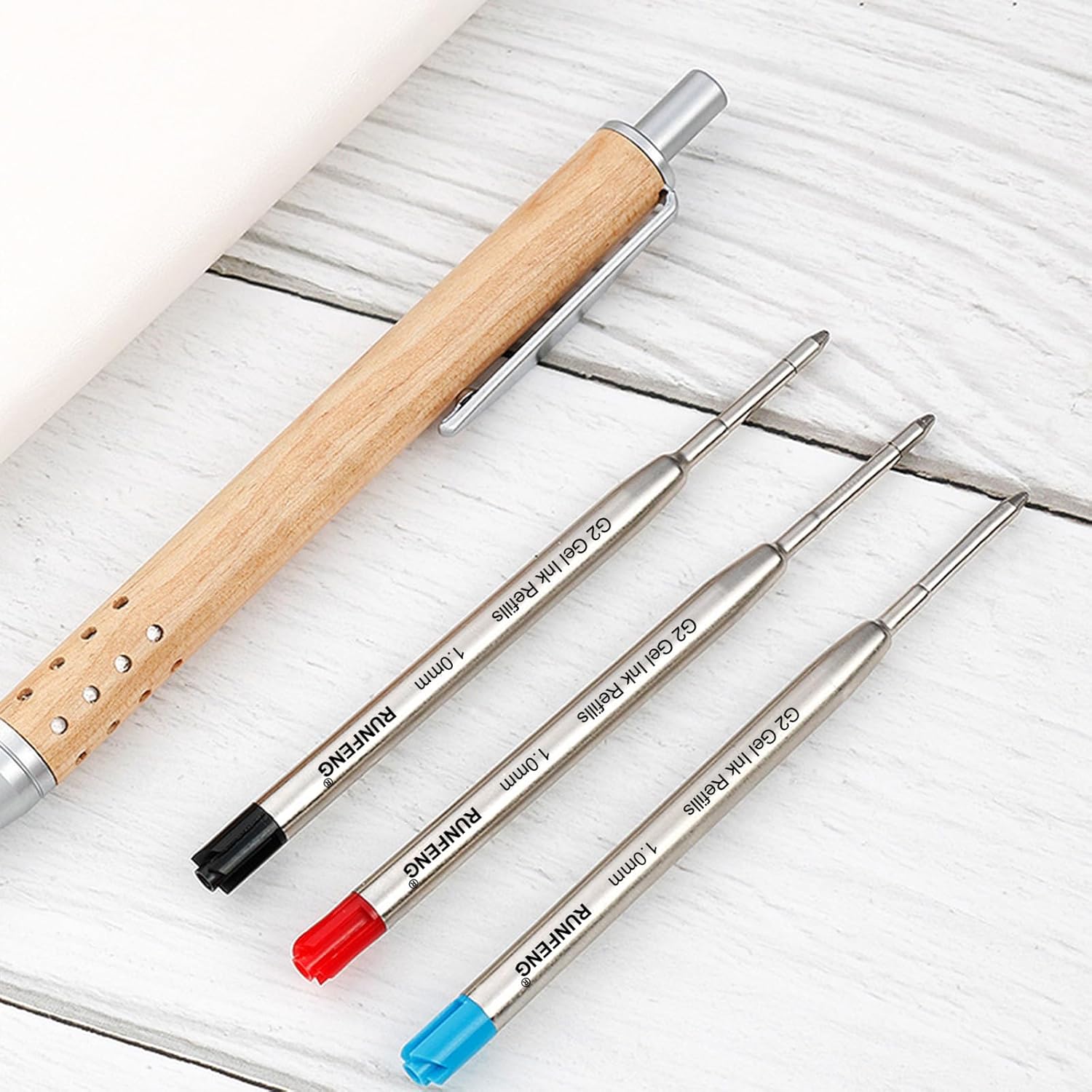 Replaceable Ballpoint Pen Refills, G2 l Ink Refills, 1mm Medium Point,