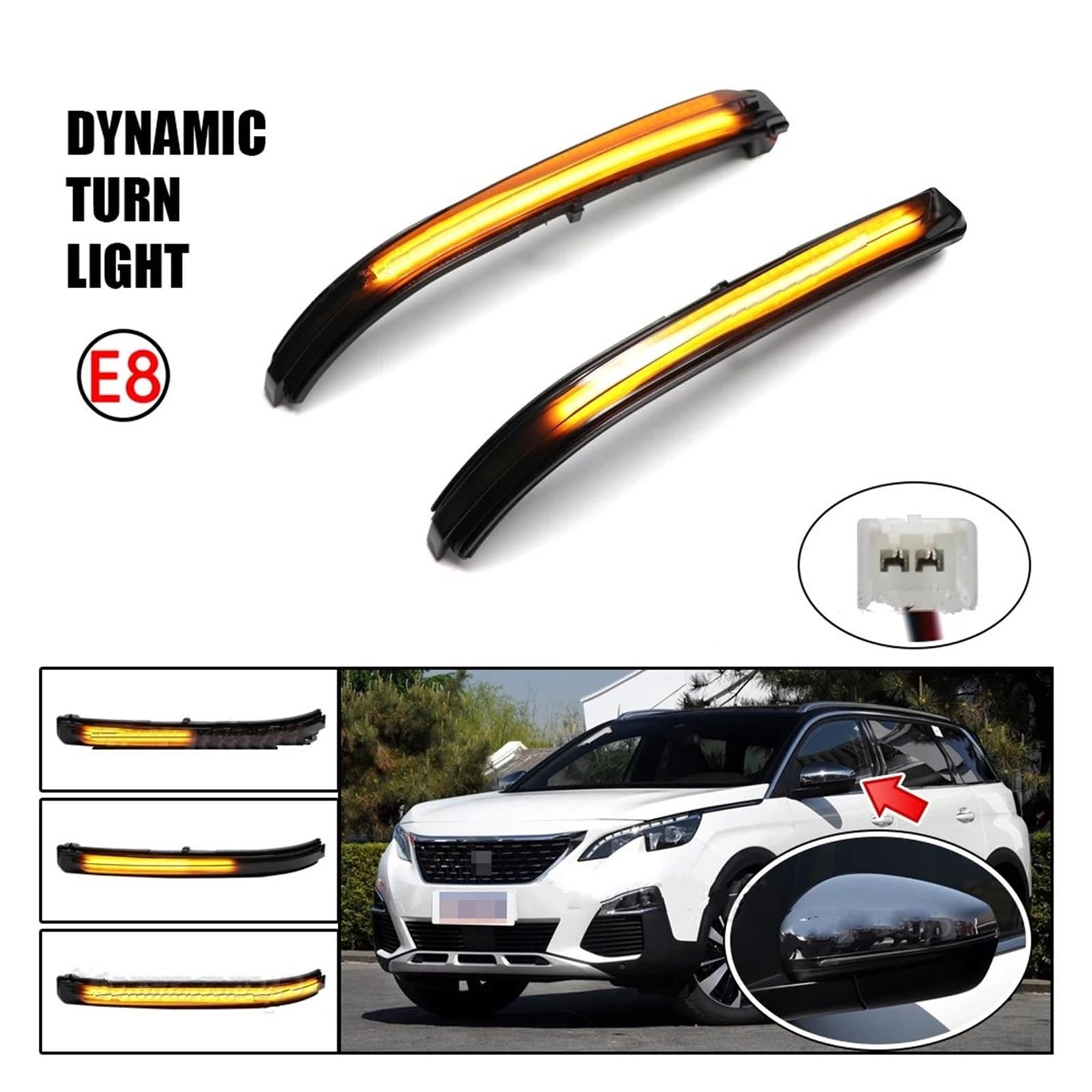 luz Intermitentes para Citroen para C5 para Aircross 2017 2018 2019 2020 2021 2022 Luz LED Dinámica Intermitente para Espejo Retrovisor Lateral Luz Señal Giro