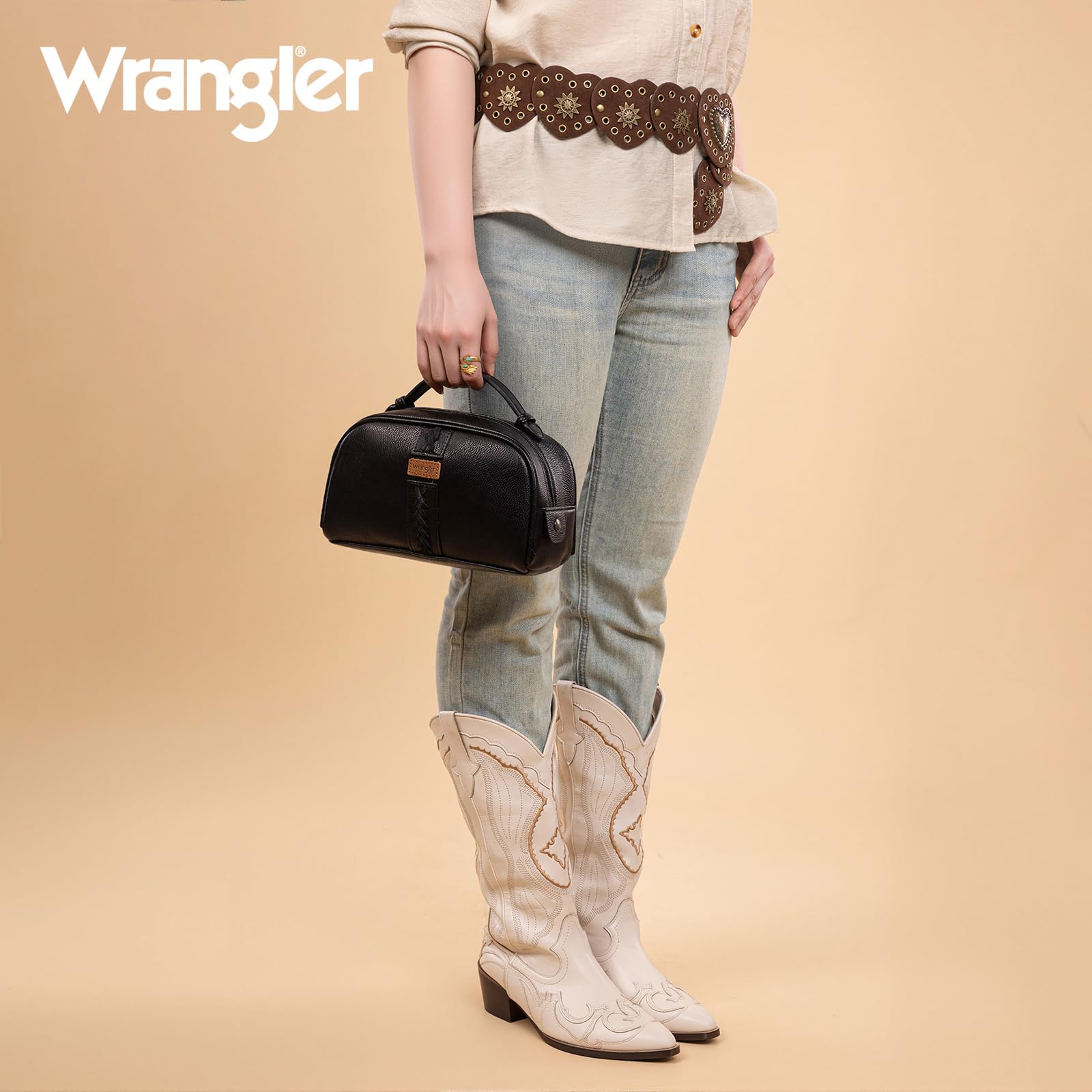 Wrangler Makeup Bags for Women Leopard Print Toiletry Bag Small Travel Cosmetic Organizer for Gift