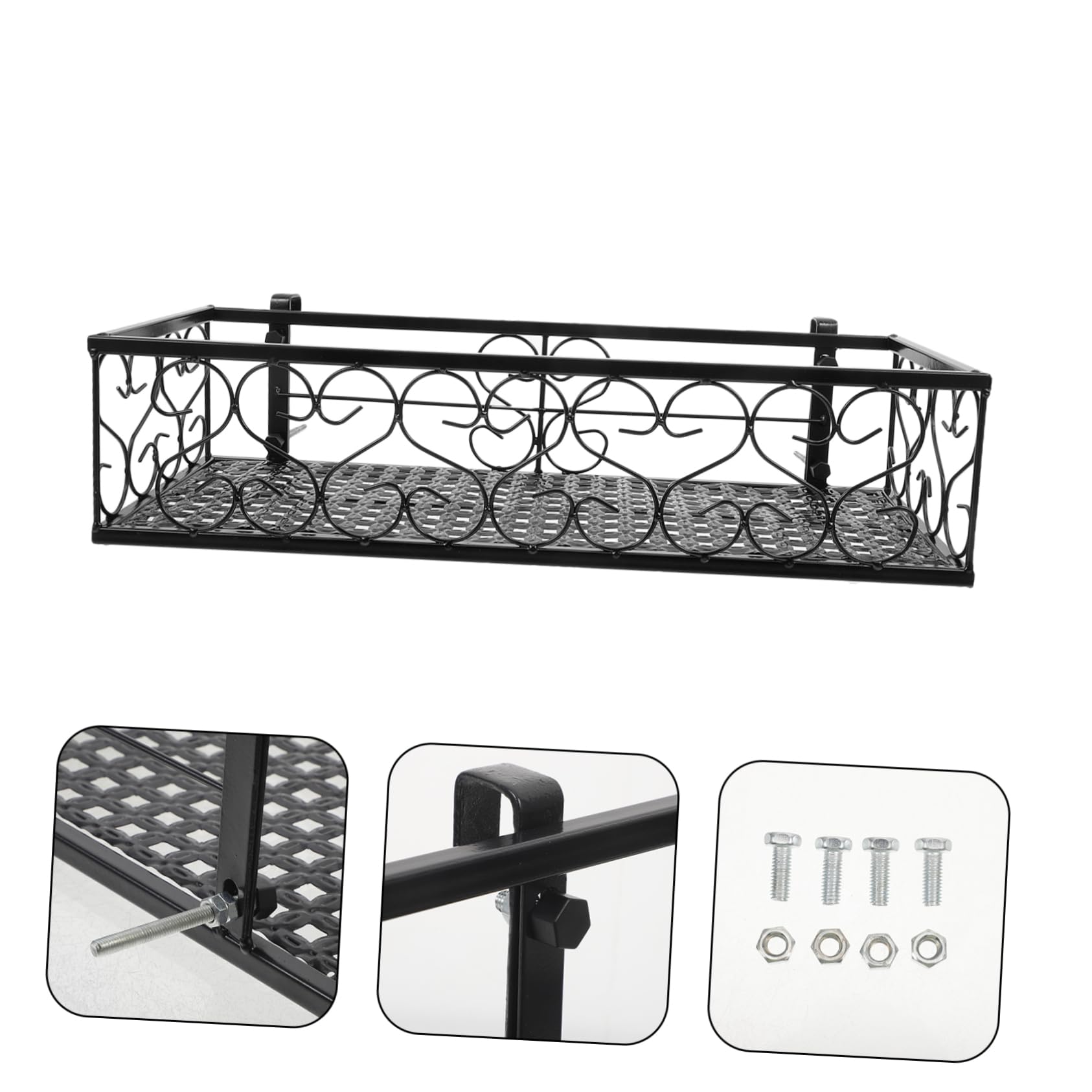 Toyvian Jardiniere Balcon Suspendue Panier Decoratif pour Plantes Support Fleurs Forme de Panier pour Clôture