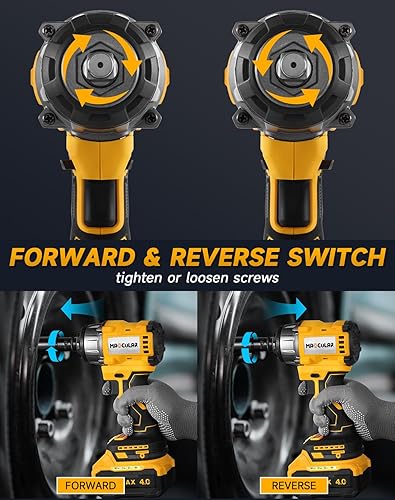 Miniatura 4 de Llave de impacto inalámbrica de 479 pies-libras (650 N.m) de alto par, pistola de impacto de 12 pulgada, llave de impacto eléctrica sin escobillas