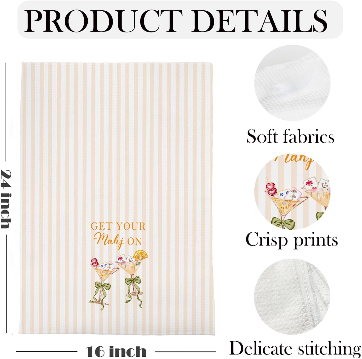 Get Your Mahj On Towel 16×24 Inches,Mahjong Gifts for Women,Gifts for Mah Jong Players Hand Towels for Bathroom Decor - Image 5