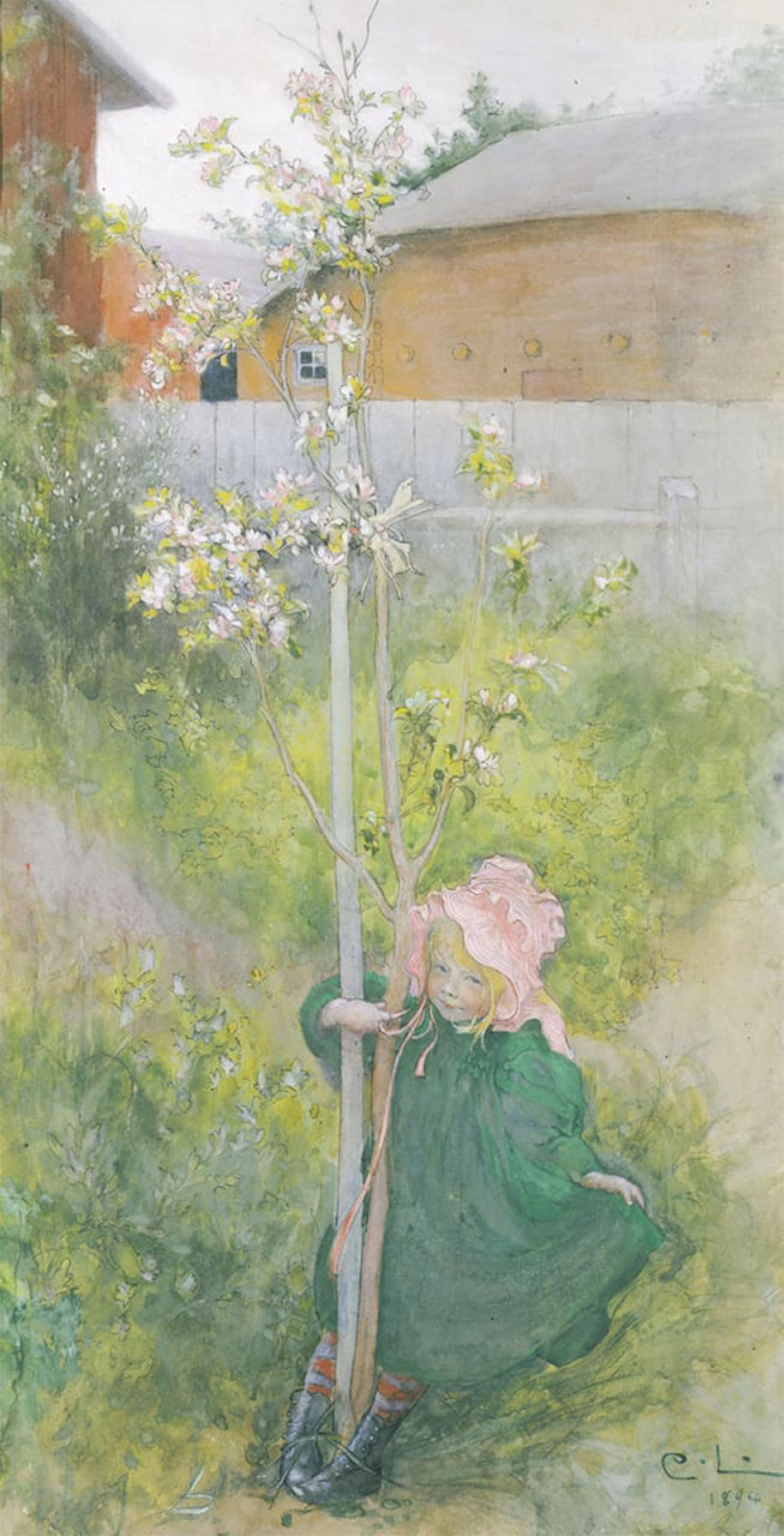 POSTERIIk Vintage Art Print Images Pictures Print Appleblossom, by Carl Larsson Modern Colour Posters for Office Home Decor 60x90cm