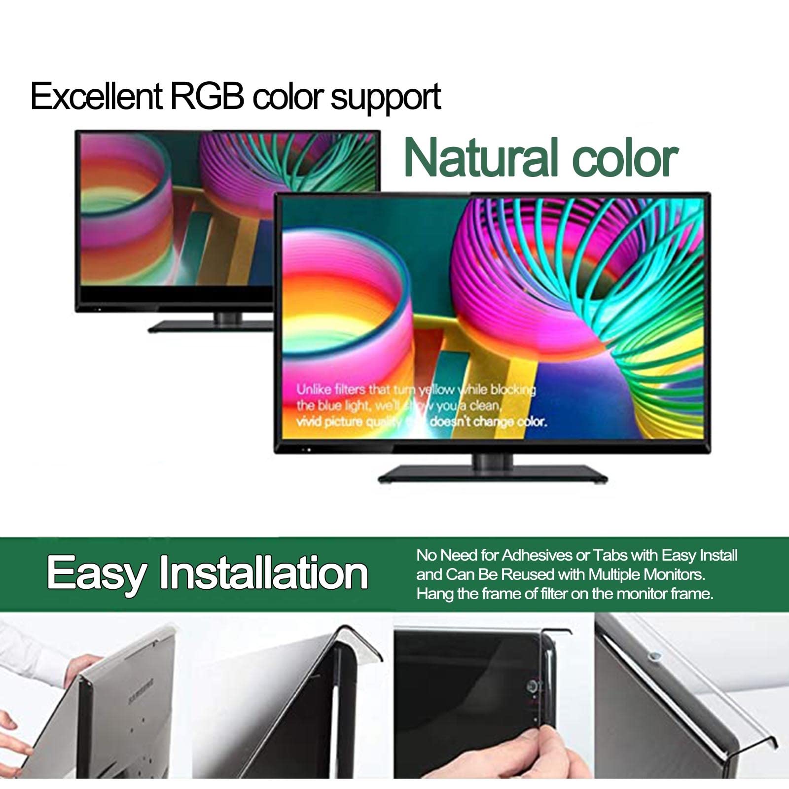 LIGUOYI Colgando Filtro De Privacidad para Portátiles, Ordenador Monitor Protector De Pantalla Antis Luz Azul, Antis UV, Antimicrobiano, Antis-Reflejos, Filtro De Pantalla Desmontable