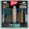 Titanium Drill Bit Set, Impact Gold, Makita, 14-Piece Set, USA Specification, B-65399