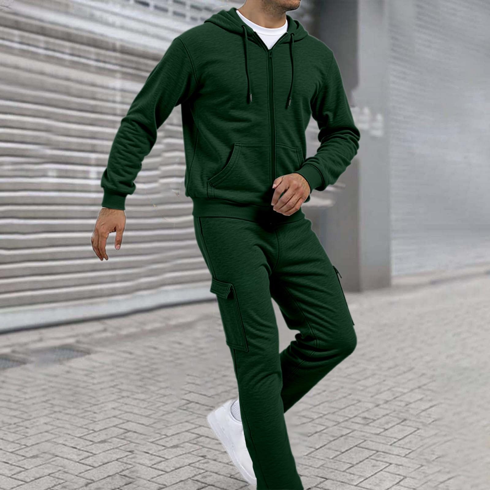 Générique Męski dres treningowy, 2-częściowy zestaw bawełnianych joggerów, top i dół z długim rękawem, bluza Endurance A85