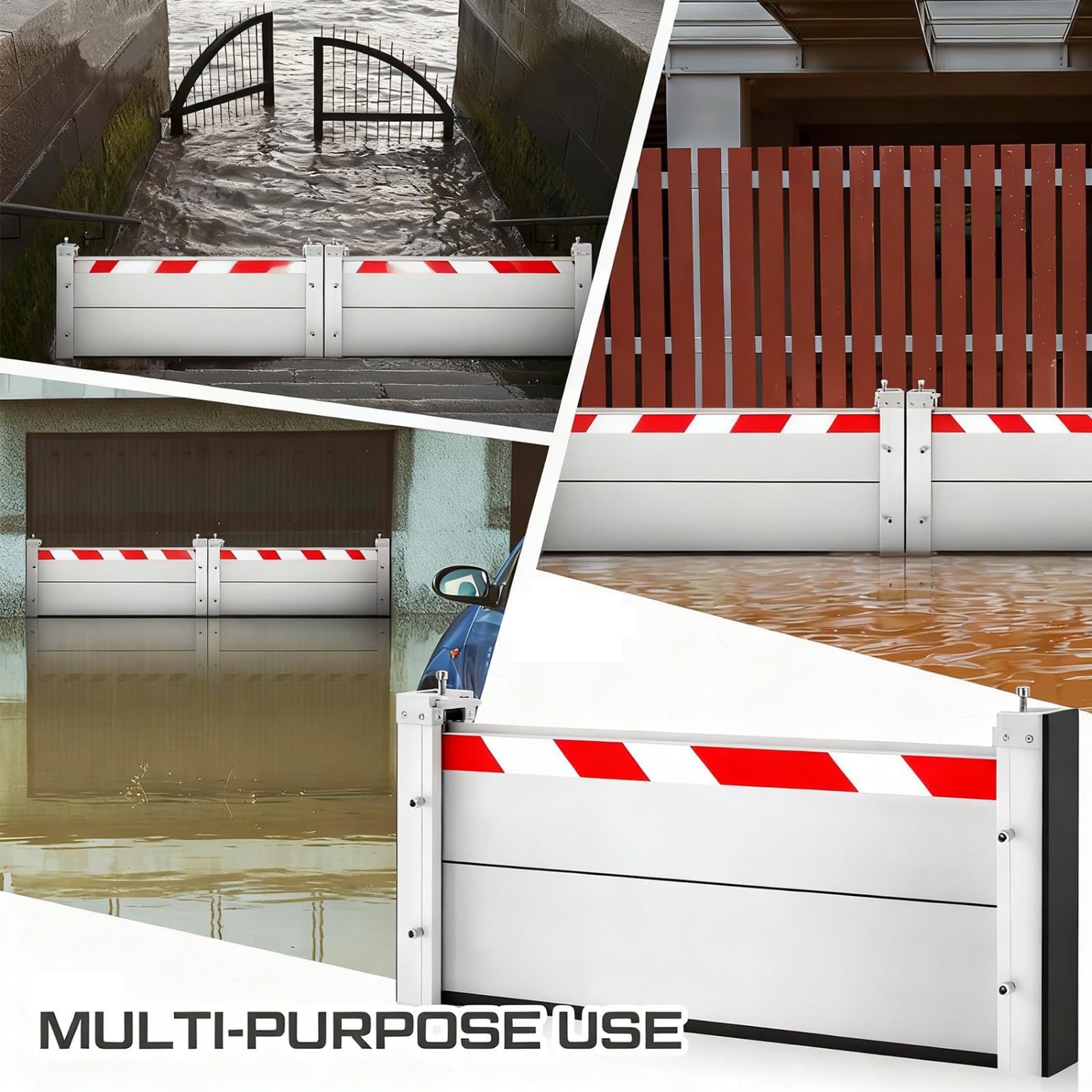 Aluminio Barrera Contra Inundaciones 95x60CM barrera para inundaciones barrera anti inundaciones puertas garaje Barreras Contra Inundaciones Extraíbles y Reutilizable