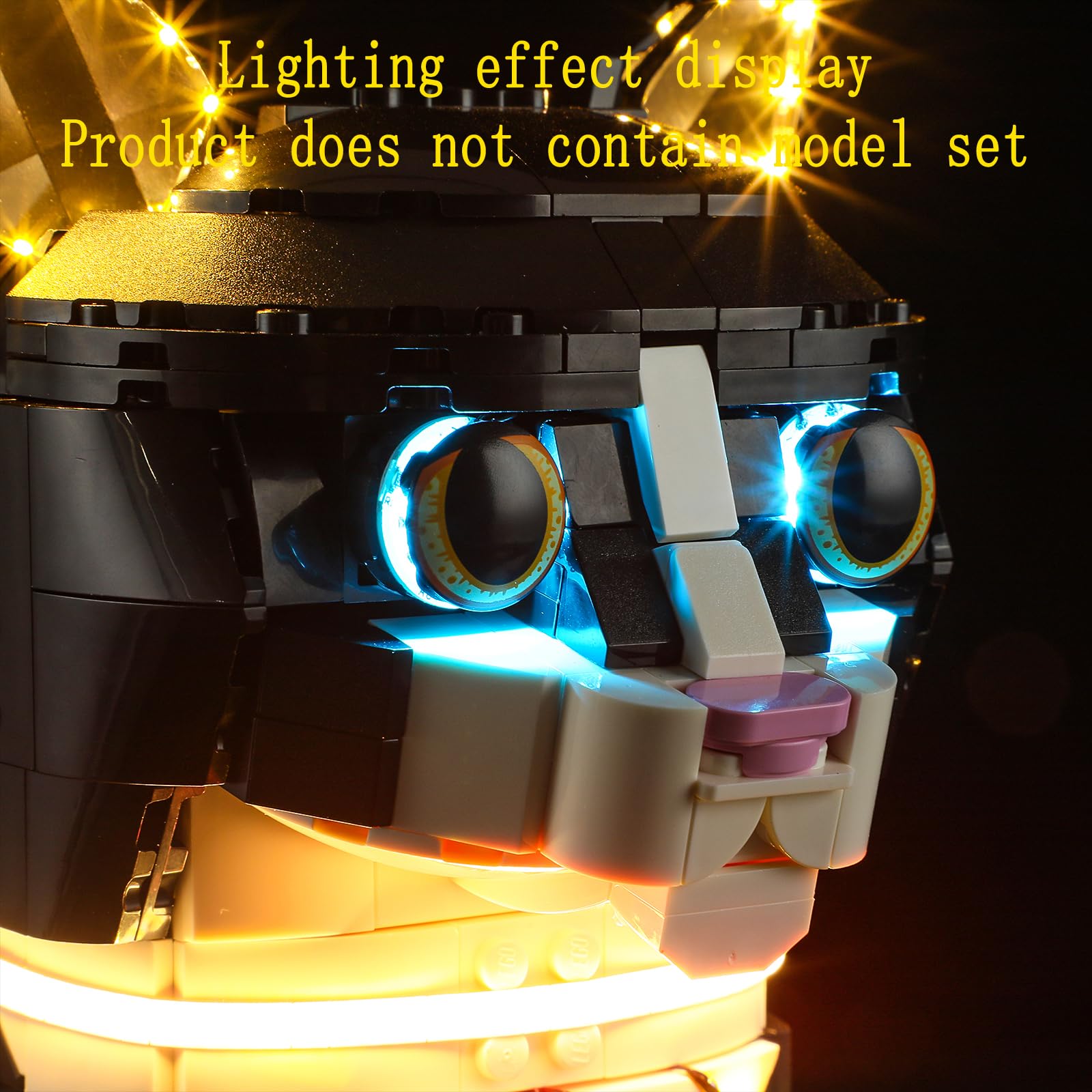 GEAMENT Set di Luci LED Compatibile Con LEGO Gatto Tuxedo - Kit Di Illuminazione per Ideas 21349 Tuxedo Cat (Modello di mattoncini non incluso)
