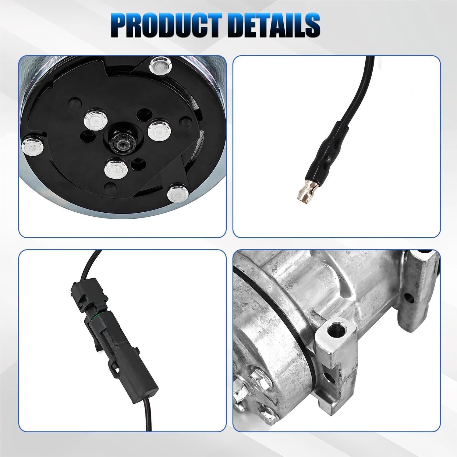 4419 AC Compressor & A/C Clutch Replaces Sanden SD7H15 FLX 75R89462 12V 2 Groove