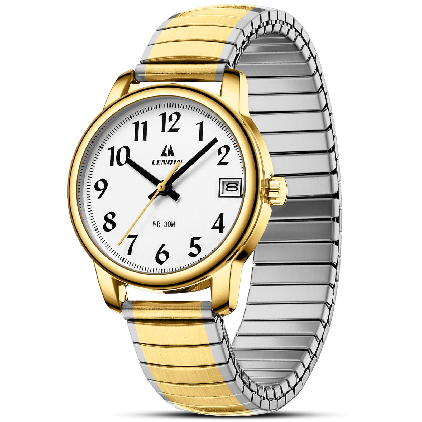 LN LENQIN Damen Uhren Damen Uhr Edelstahl Wasserdicht Uhren für Frauen Analog Quarz Armbanduhr Expansion Band