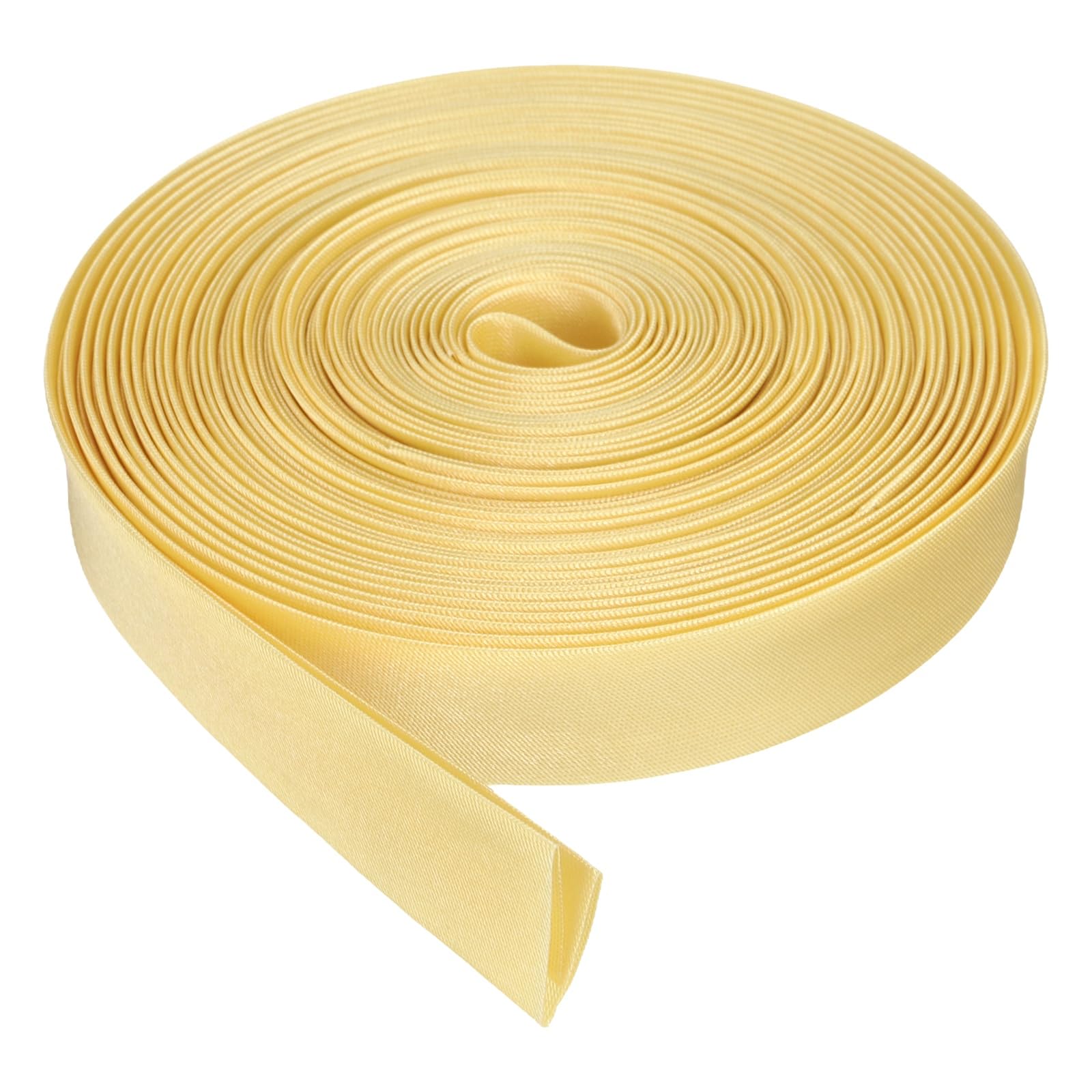 sourcing map Double Fold Bias Tape for Sewing, 5/8 Inch x 5.5 Yards Satin Bias Binding Tape Continuous Bulk for Quilting Blanket Binding Seaming Hemming Fabric Piping DIY Craft, Earthy Yellow