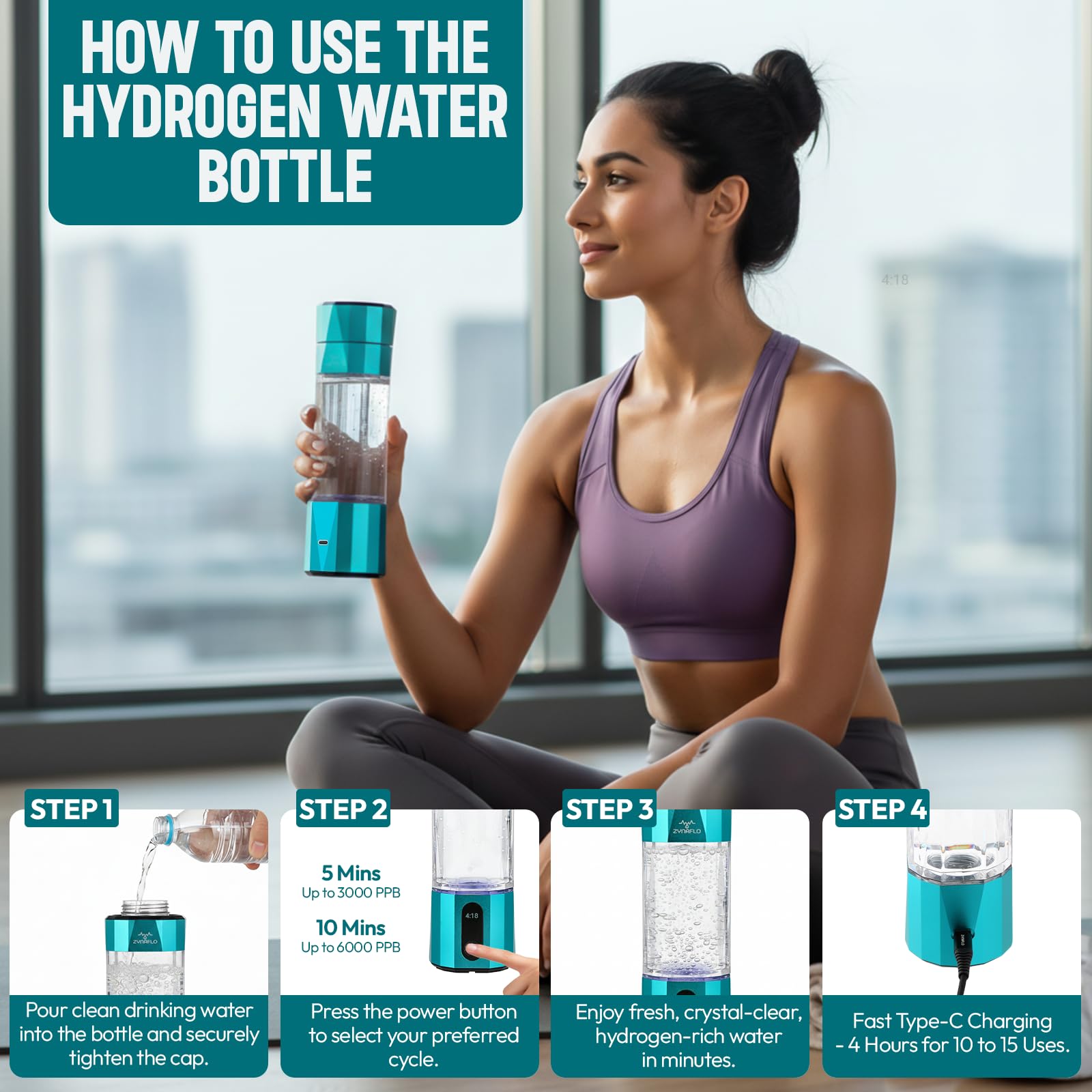 H2-Max Generador de botellas de agua de hidrógeno con tecnología SPE/PEM
