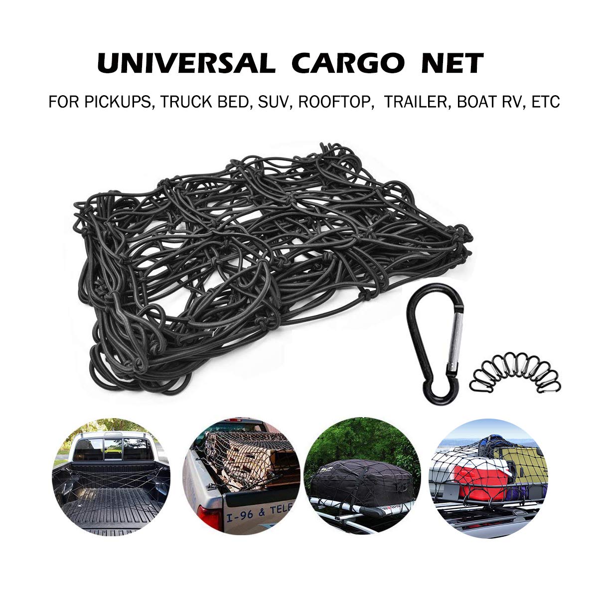Buy Cargo Net for Roof Rack, 5'x5' Truck Cargo Netting and SUV Rooftop