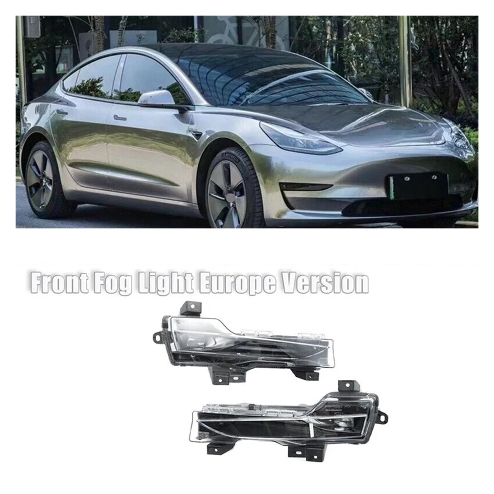 Luz Antiniebla Delantera LED DRL Para Coche, Lámpara De Conducción Para Tesla Para Modelo Para 3/Y 2017 2018 2019 2023 Versión Europea, Sin Ámbar Luz Antiniebla