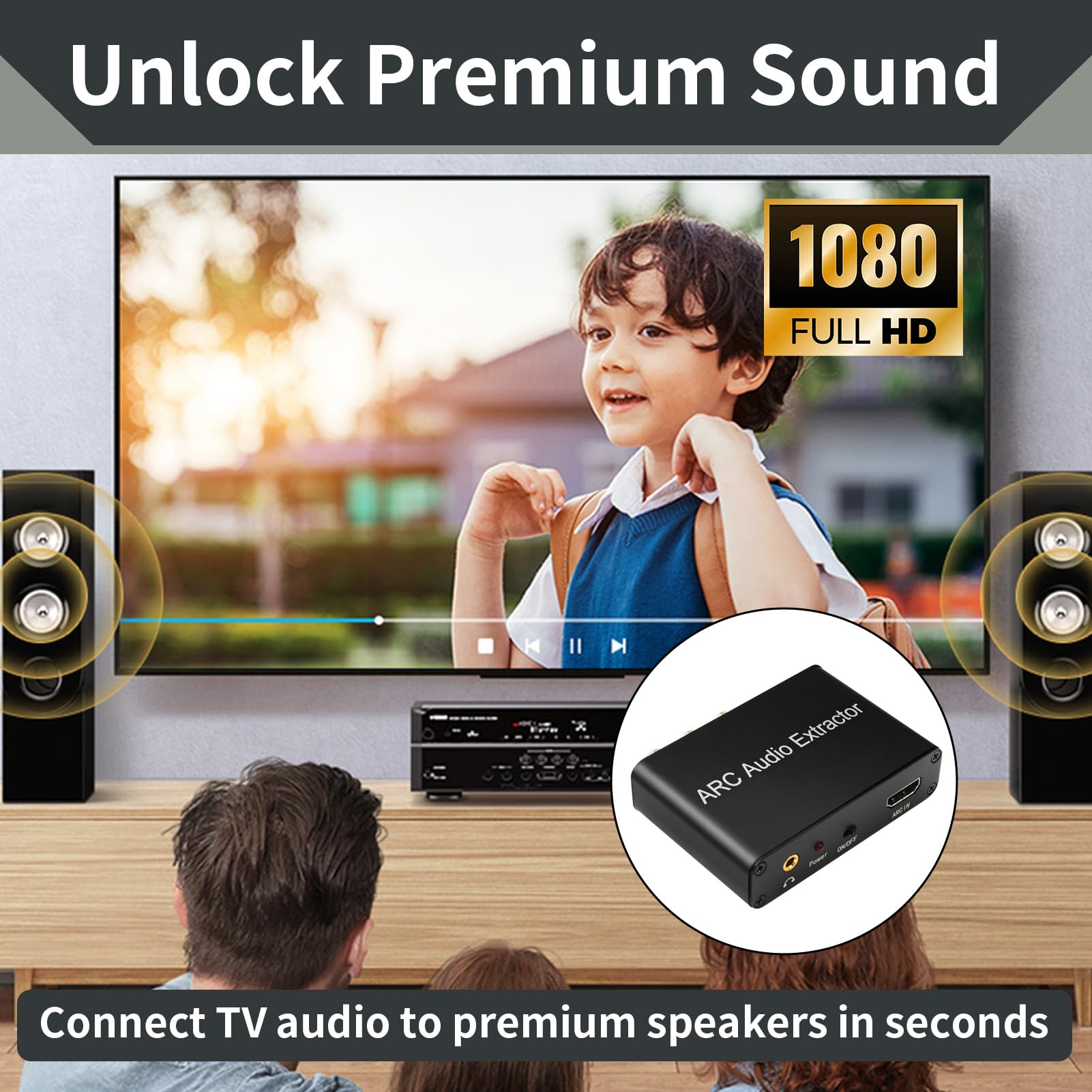 HDMI Audio Extractor 192 KHz Convertisseur DAC HDMI ARC Audio Extracteur vers Optical Toslink SPDIF Coaxial Stéréo Aux RCA L/R 3,5 mm Jack pour TV Casque Soundbar Home Cinéma