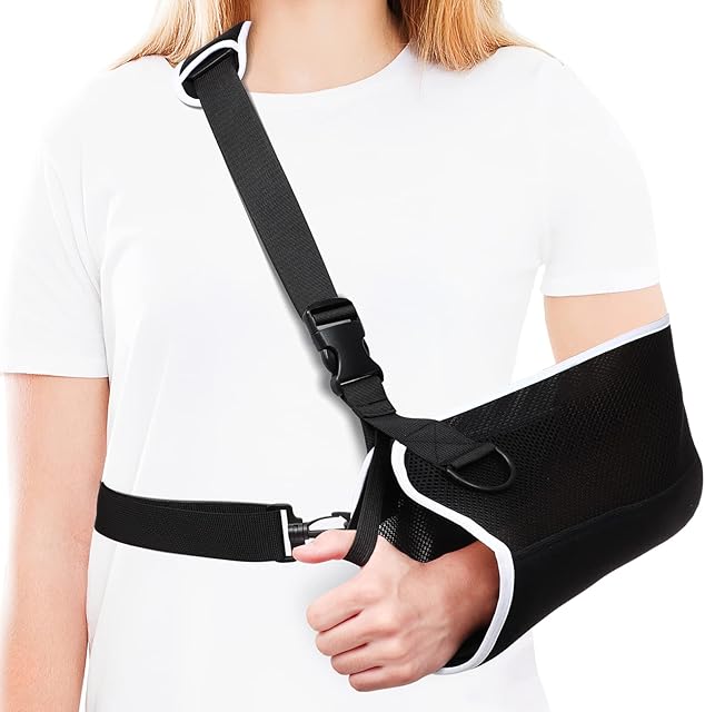 Healifty Arm Sling Shoulder Immobilizer Built- in Cartilage Plate Improved Rotator Cuff Support Brace Ergonomically Designed for Injury, Broken, Dislocated, Fracture, Strain, 245.0 grams, Pack of 1
