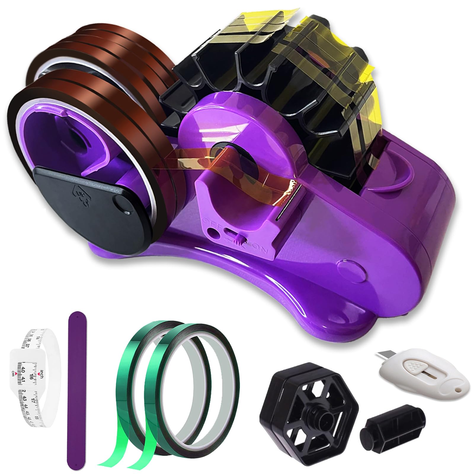 MECOLOUR Multi-Roll Heat Tape Dispenser 6 pcs Sublimation 1" + 3" Core Double Reel Cores Sublimation for Heat Transfer Tape, Semi-Automatic Tape