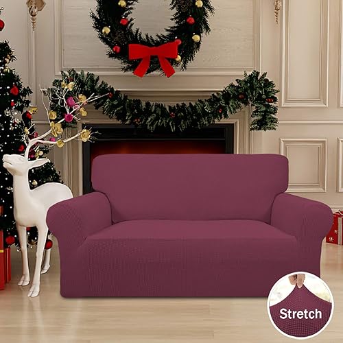Miniatura 2 de Easy-Going - Funda elástica para sofá biplaza, 1 pieza, suave, con parte inferior elástica, protector para niños, tela jacquard de elastano y