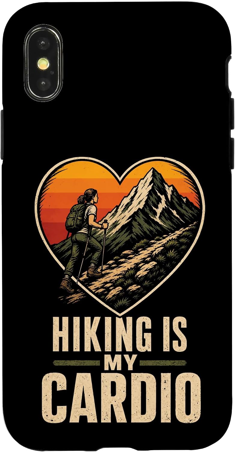 Hiking is My Cardio Hiker Fitness Trail Workout Gift Retro Case for iPhone XR image 5