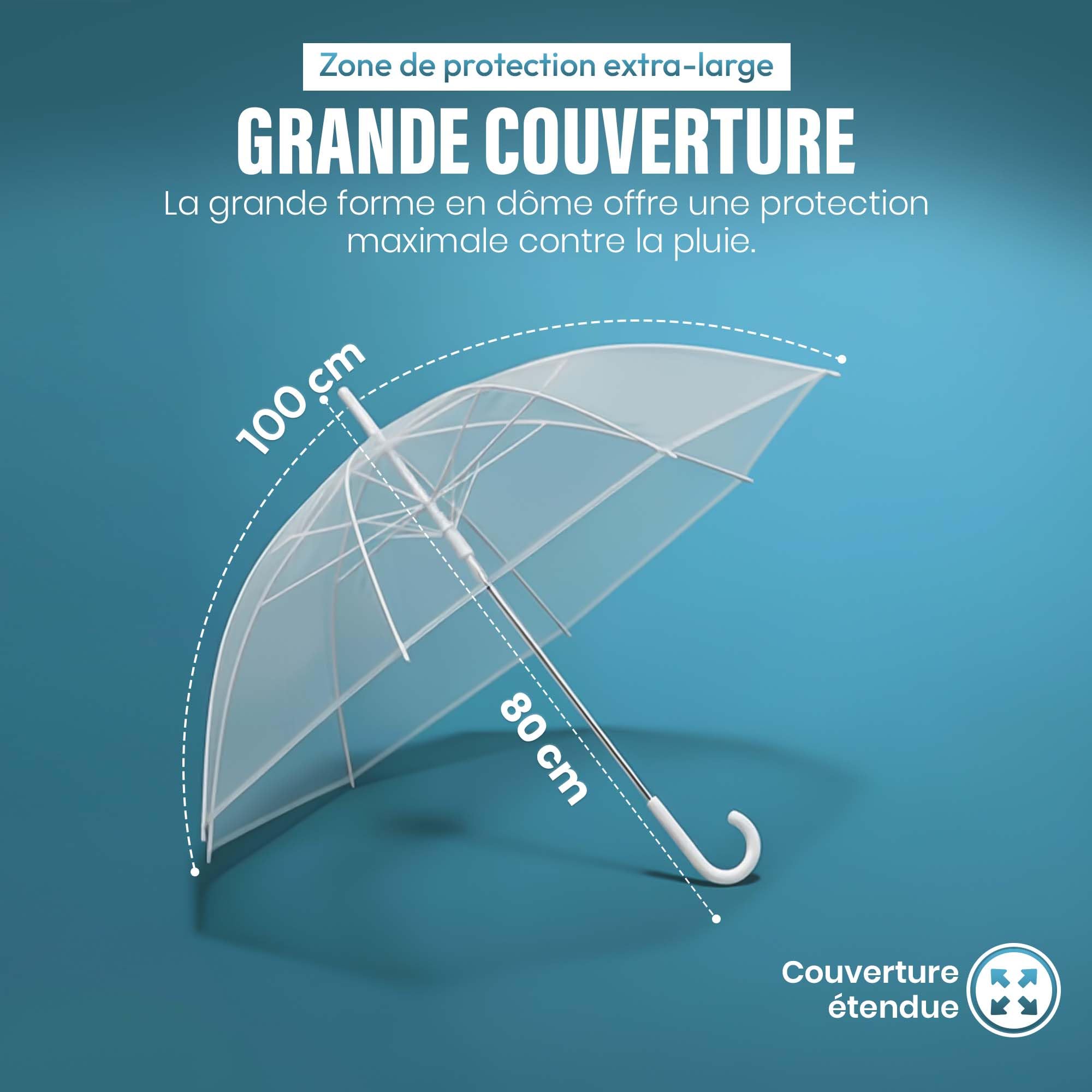 GOODS+GADGETS Parapluie transparent, parapluie blanc en bâton Parapluie élégant en transparent - The Fashion-Highlight