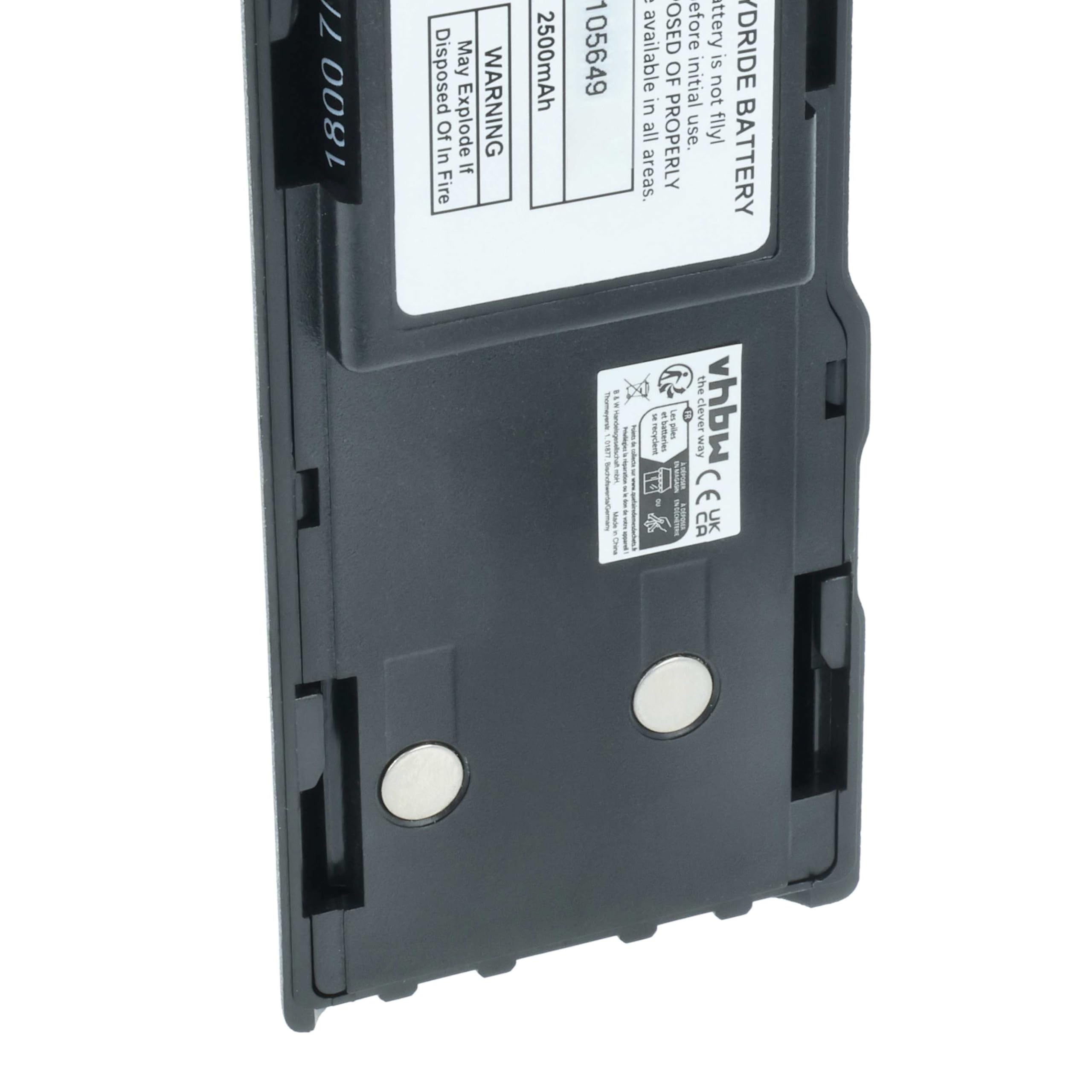 vhbw 2 x bateria kompatybilna z Motorola GTX900, GTX LTR przenośne radio (2500 mAh, 7,5 V, NiMH) + klips