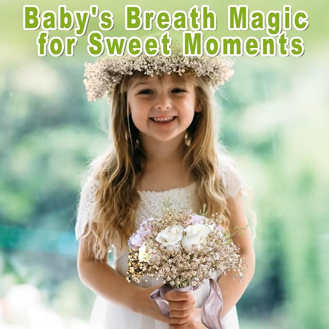 Mini Dried Babys Breath Flowers, 75 Pcs Ivory White Baby Breath Flowers miniatura 3
