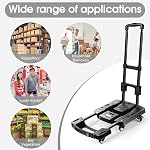 Voipvvii Camion à main pliant 500lbs, Chariot à dolly portable, 6 Roues Panier à Bagage Collapsible avec 2 Ropes élastiques - Chariot compact pour un déplacement facile - Idéal pour les voyages et plus
