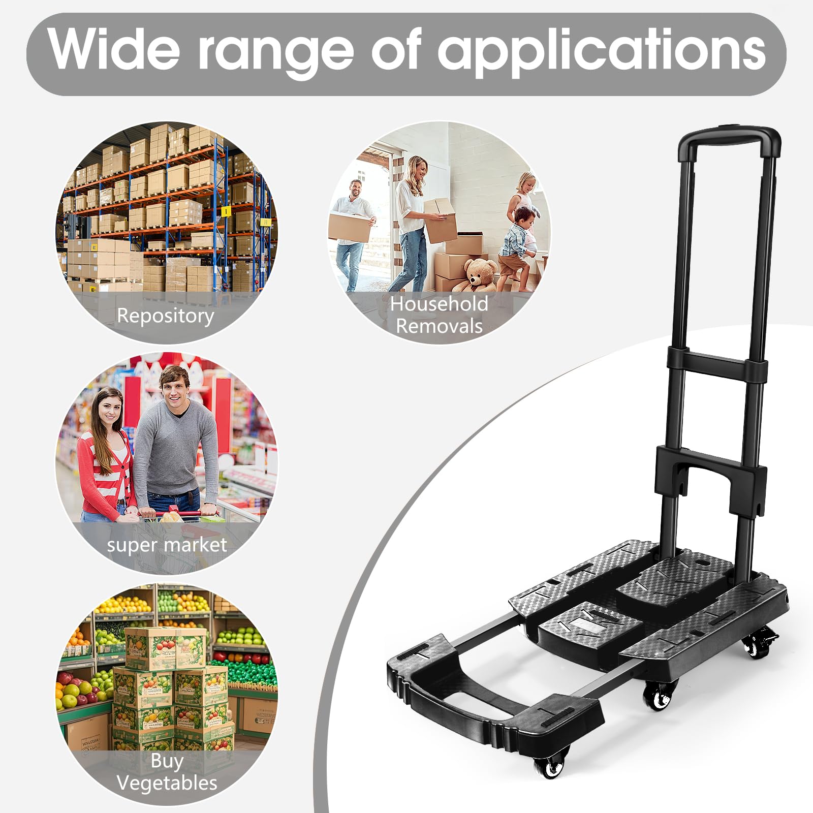 Voipvvii Folding Hand Truck - 500lb Heavy Duty Dolly -4 Voipvvii Folding Hand Truck - 500lb Heavy Duty Dolly -4