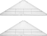 Vista 9 de evron Juego de 2 estantes de montaje de esquina, estantes de pared flotantes fáciles de instalar con acabado de grano de madera, plástico ABS