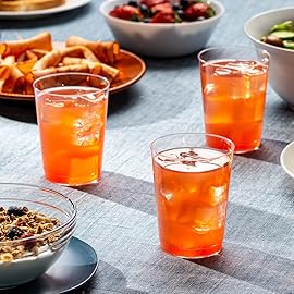 SETUP Clear Hard Plastic Cups/Tumblers [10 oz. - 200 Count] Small Disposable Party Cocktail Glasses