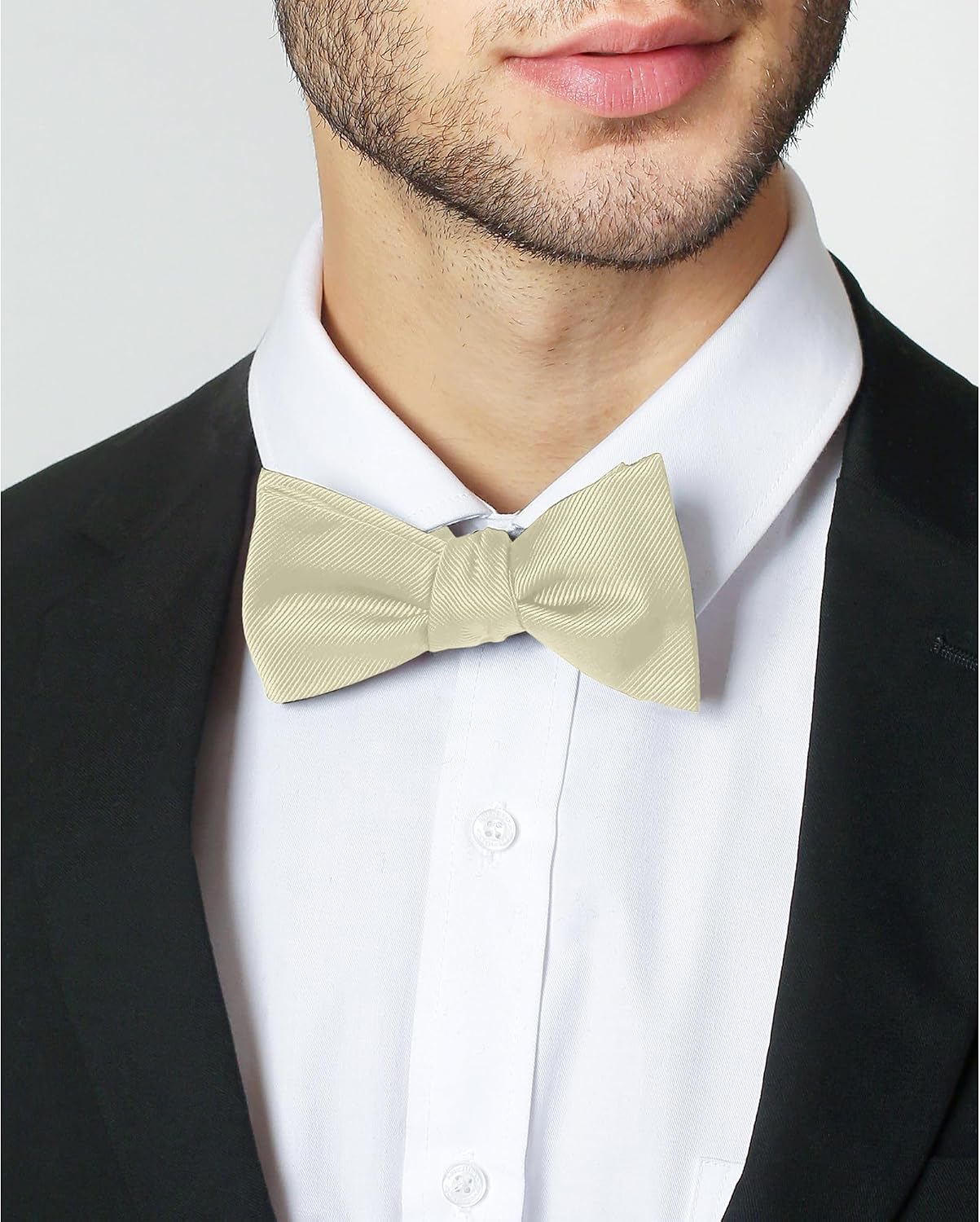 Jacob Alexander Men's Silk Blend Solid Color Traditional Freestyle Self-Tie Bow Tie