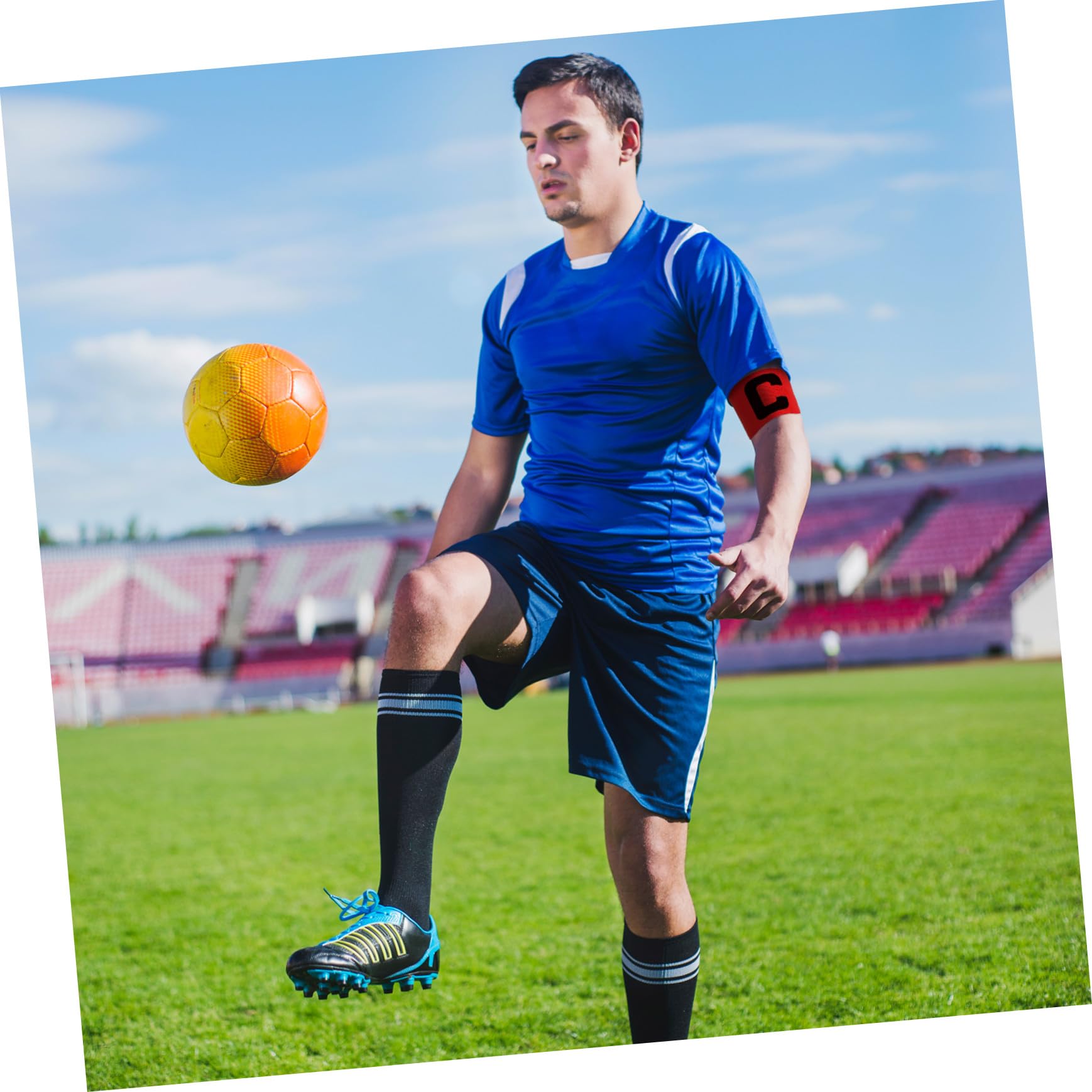Homoyoyo Brazalete Ajustable Rojo para Fútbol y Fiesta Futbol Decor, Accesorio Deportivo Cómodo de Dacron para Jugadores Adultos y Niños