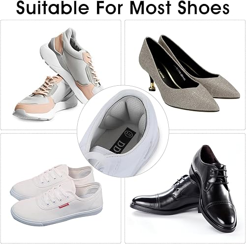 Miniatura 6 de 8Pcs Mesh Adhesive Heel Grips Inserts, Back of Heel Cushion Pads for Boots, Loose Shoes Too Big, Reusable Heel Guards Liners for Women Men, Anti