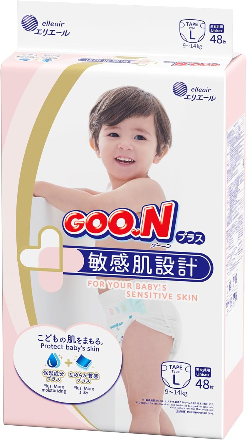 GOO.N Plus+ Diapers L Size (up to 31 lb) Unisex 48 Count