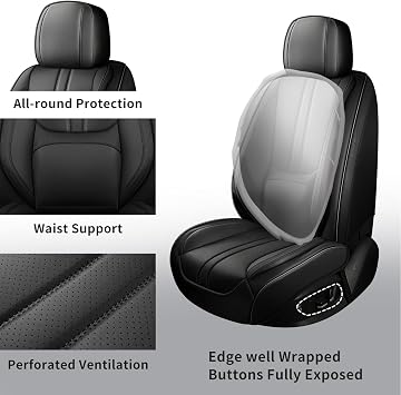 Car Seat Covers Full Set Fit for Honda Civic 2000-2026, Black