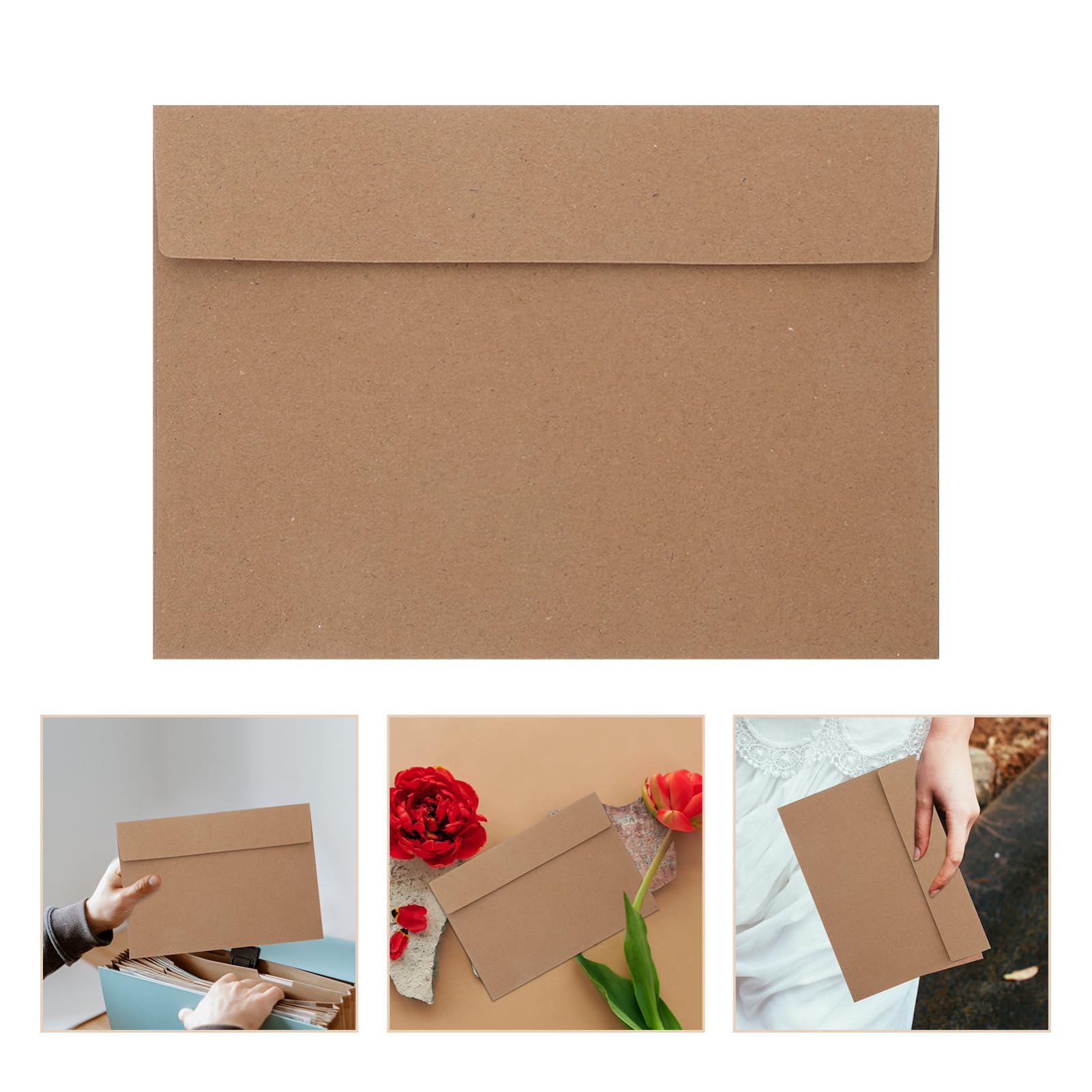 100 piezas Sobres Kraft Autoadhesivos Estraza para Invitaciones Bodas y Tarjetas de Agradecimiento