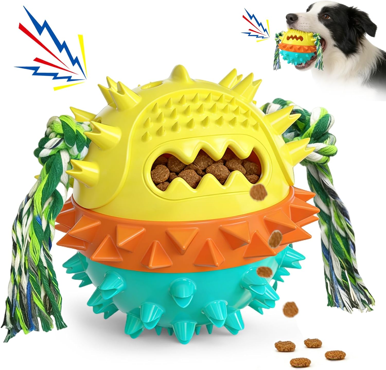 Dog Chew Toys Floating Squeaky Toy for Aggressive Chewers Toothbrush Teething Cleaning Toys Outdoor Swimming Interactive Tough Toys for Medium and Large Dogs
