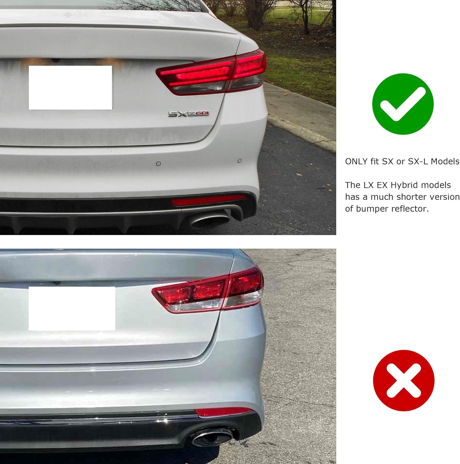 iJDMTOY OE-Spec Red Lens Full LED Rear Bumper Reflector Lights Compatible With Kia 2016-2018 K5 Optima, Function as Tail, Brake, Rear Fog Lamps & Sequential Blink Turn Signal