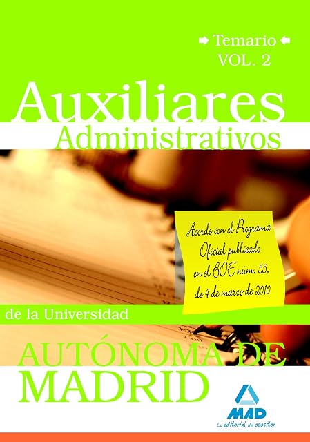 Portada de Auxiliares Administrativos de la Universidad Autonoma de Madrid. Temar