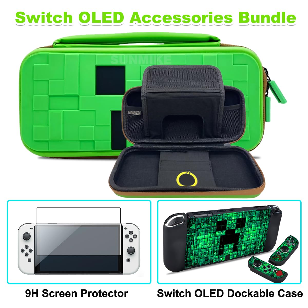 Custodia da trasporto per Nintendo Switch OLED, custodia morbida OLED per interruttore, protezione schermo, tappi per manopole per pollice, accessori OLED per console e Joy con, custodie da viaggio