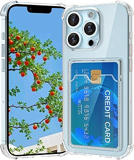 جراب حماية من ريربوبو متوافق مع آيفون 12 برو ماكس مع حامل كروت، جراب محفظة شفاف رفيع وناعم مضاد للصدمات ومضاد للخدش لموبايل آيفون 12 برو ماكس