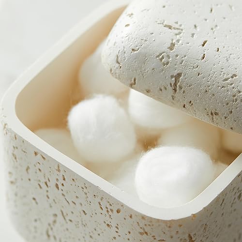 Miniatura 6 de Juego de accesorios de baño, juego completo de accesorios de baño de resina de 5 piezas con dispensador de lociónbomba de jabón, tarro de algodón,