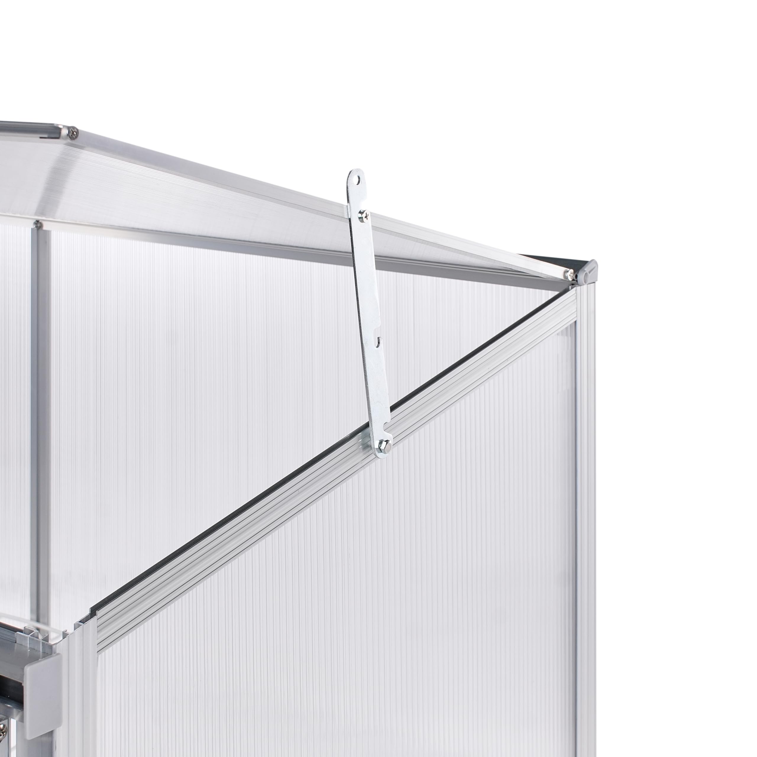 Balkon Mini-Gewächshaus Aluminium Silber 59x129 cm mit Schiebetür Dachfenster Lecce