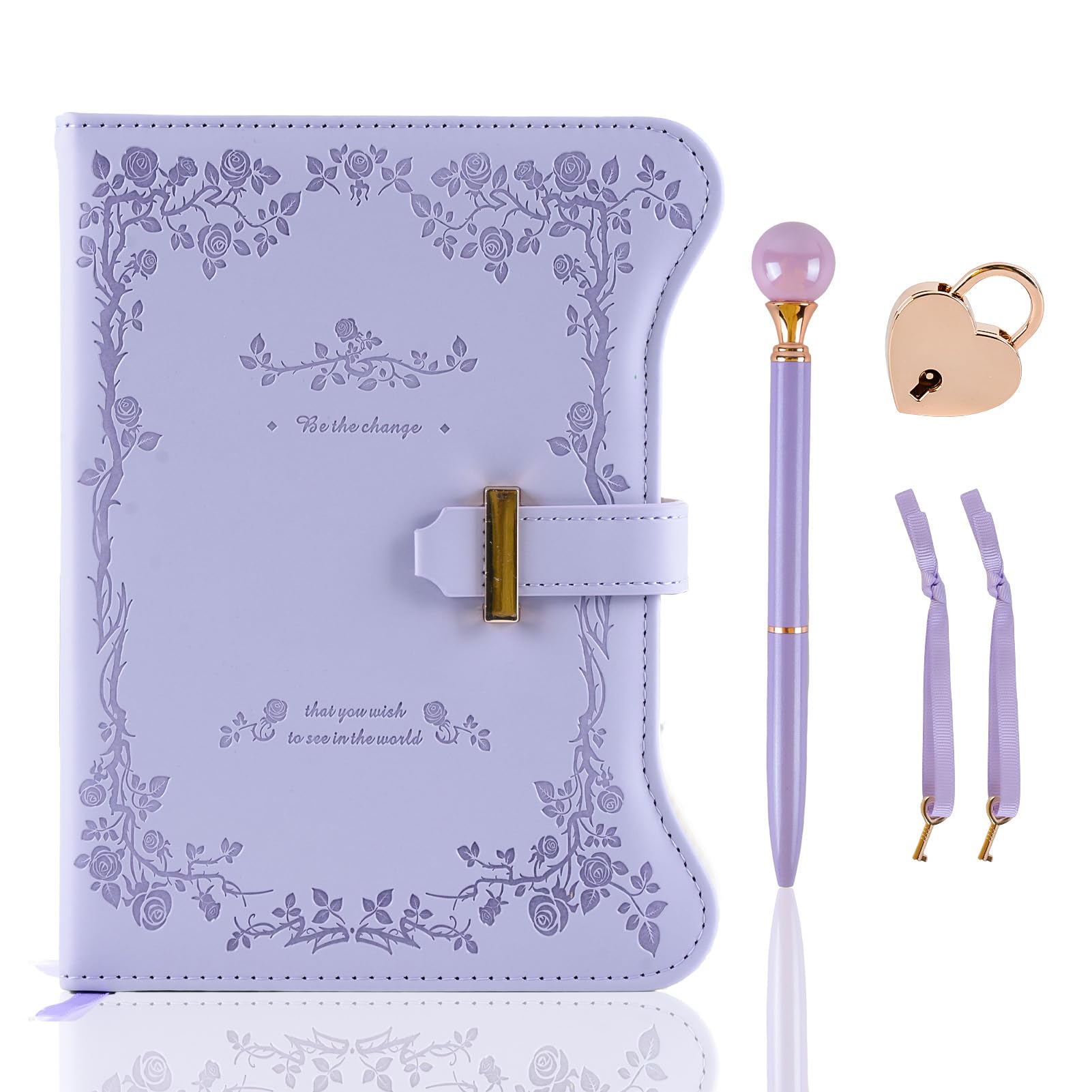 SIGONE Lavender Purple Lockable Diary for Girls & Women, 360 Pages Journal with Lock, Keys, Pen & Gift Box, Ideas for Ages 8-14