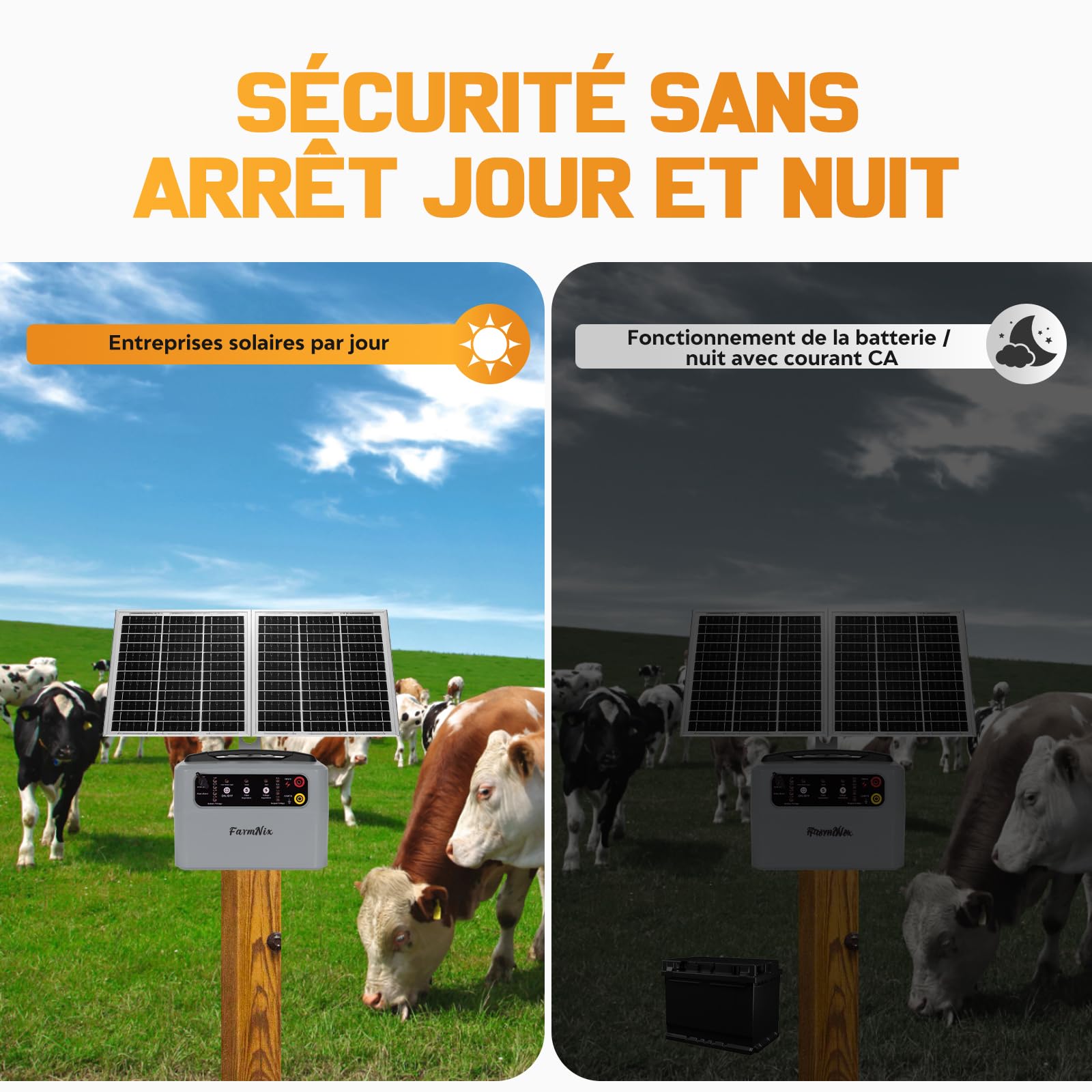 48KM Valla Eléctrica Solar, 0,3 J–1,5 J, 6 KV–12 KV Ajustable Electrificador Cerca Eléctrica Solar
