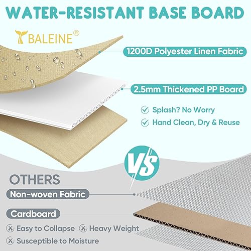 Miniatura 2 de BALEINE Contenedores de almacenamiento de tela con tapa, cajas de almacenamiento plegables extragrandes con divisor para organización del hogar